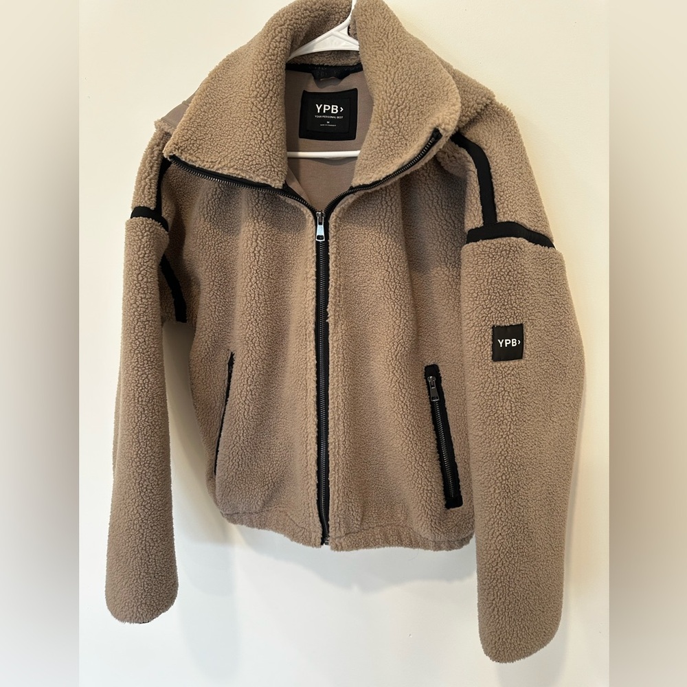 Beige Sherpa Zip-Up Jacket - Picture 4 of 8